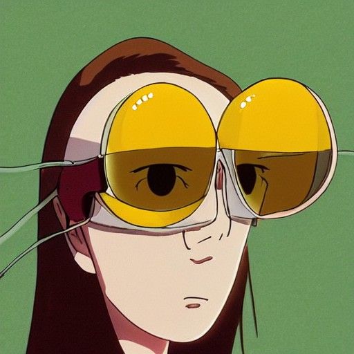 Egg wearing sun glasses Studio Ghibli