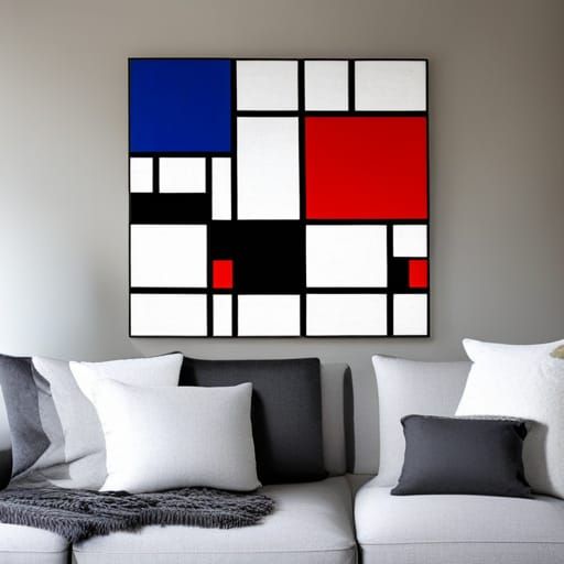 Geometric art in the style of Piet Mondrian - AI Generated Artwork ...