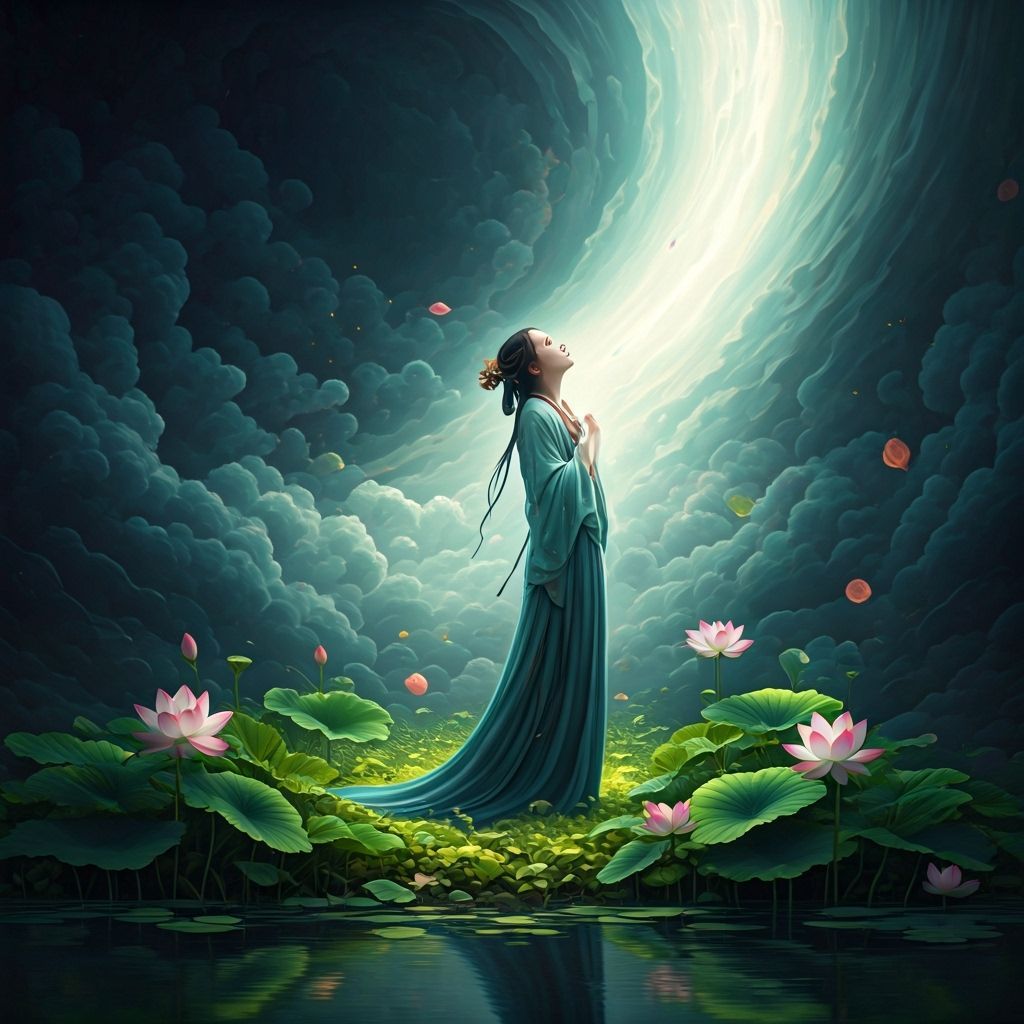 Girl Listens to Ethereal Voice in Dreamscape