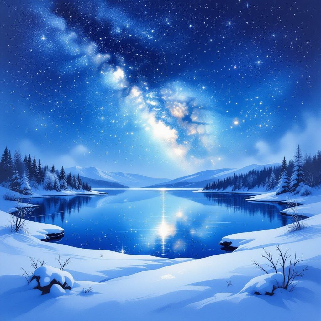 🌌 《山語靜夜，星照心湖》