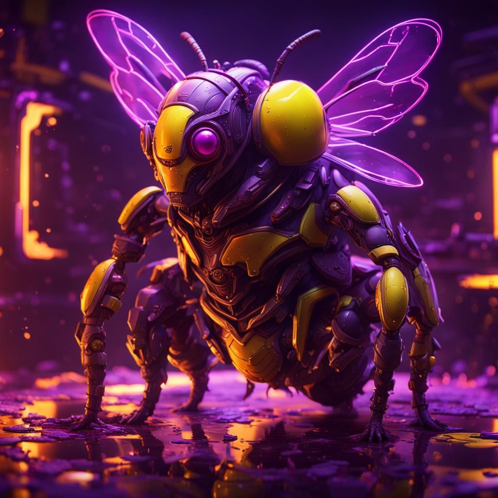 Neon gaming bee