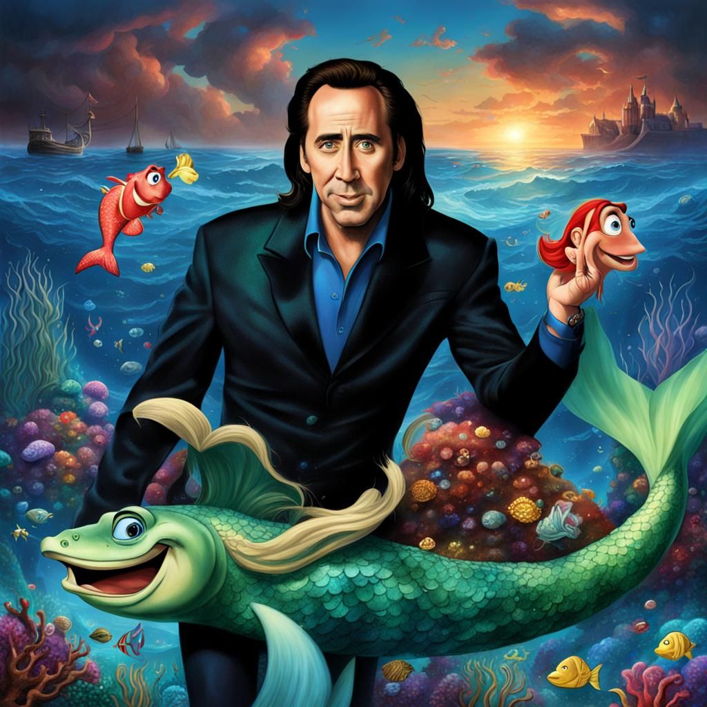 Nicholas Cage as the little mermaid