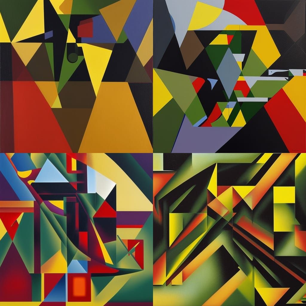 Gas mask, marijuana, zombies abstract cubism Euclidean Georg...