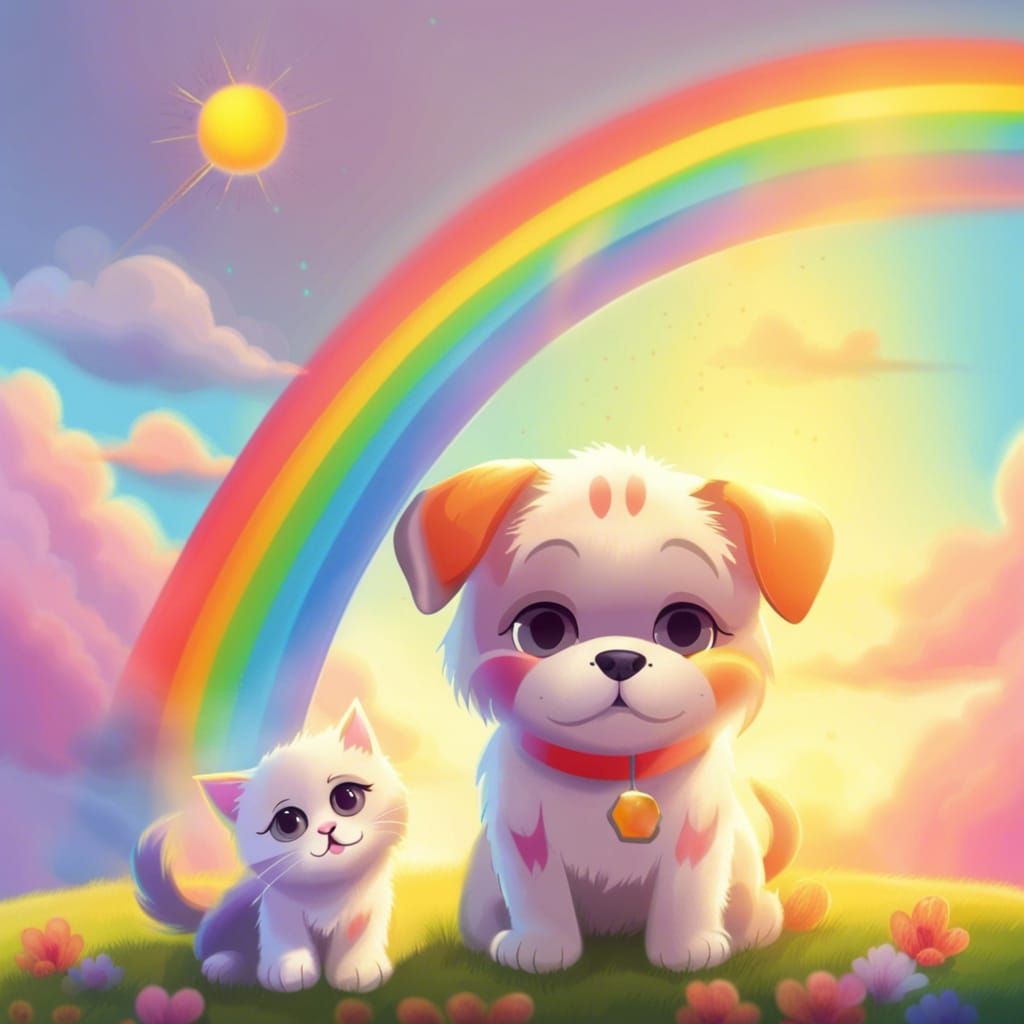 Cute Friendship between Dog and Cat - AI Generated Artwork - NightCafe ...