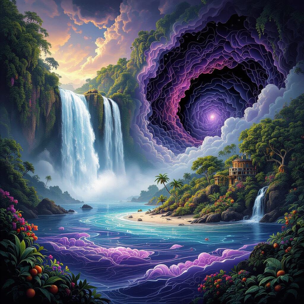 A gorgeous 30 meter waterfall. As we get closer to the base of the waterfall the water curtain opens ...  by @WWMP