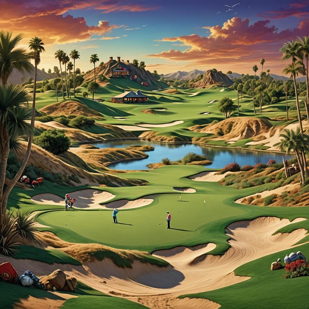 a vibrant, retro style, whimsical scene surrounded by rollin...
