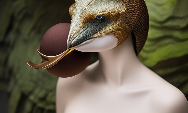 swallow-woman hybrid in Surreal Sun and Moon Star made entir...