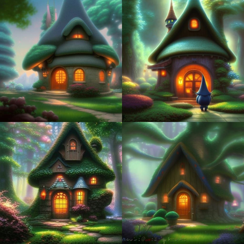 Gnome house mushroom AI Generated Artwork NightCafe Creator