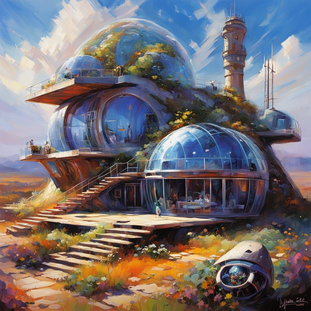 Solarpunk home  by @Somei