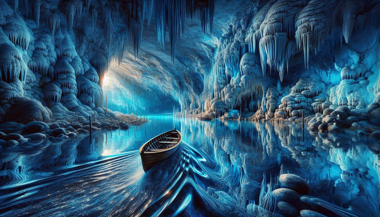 Landscape Switzerland – Blue Colored – Lac Souterrain de Saint-Léonard – Cave Lake 01