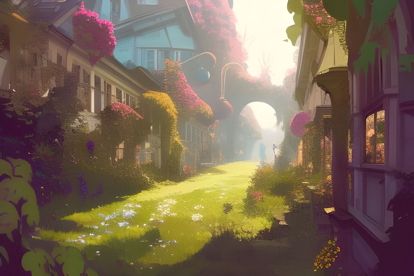 Overgrown Alley - AI Generated Artwork - NightCafe Creator