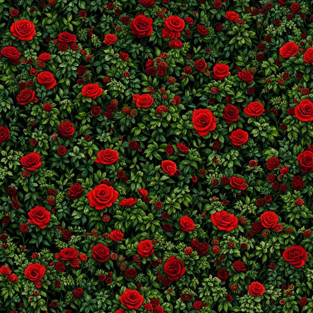 Family Amongst Roses and Trees