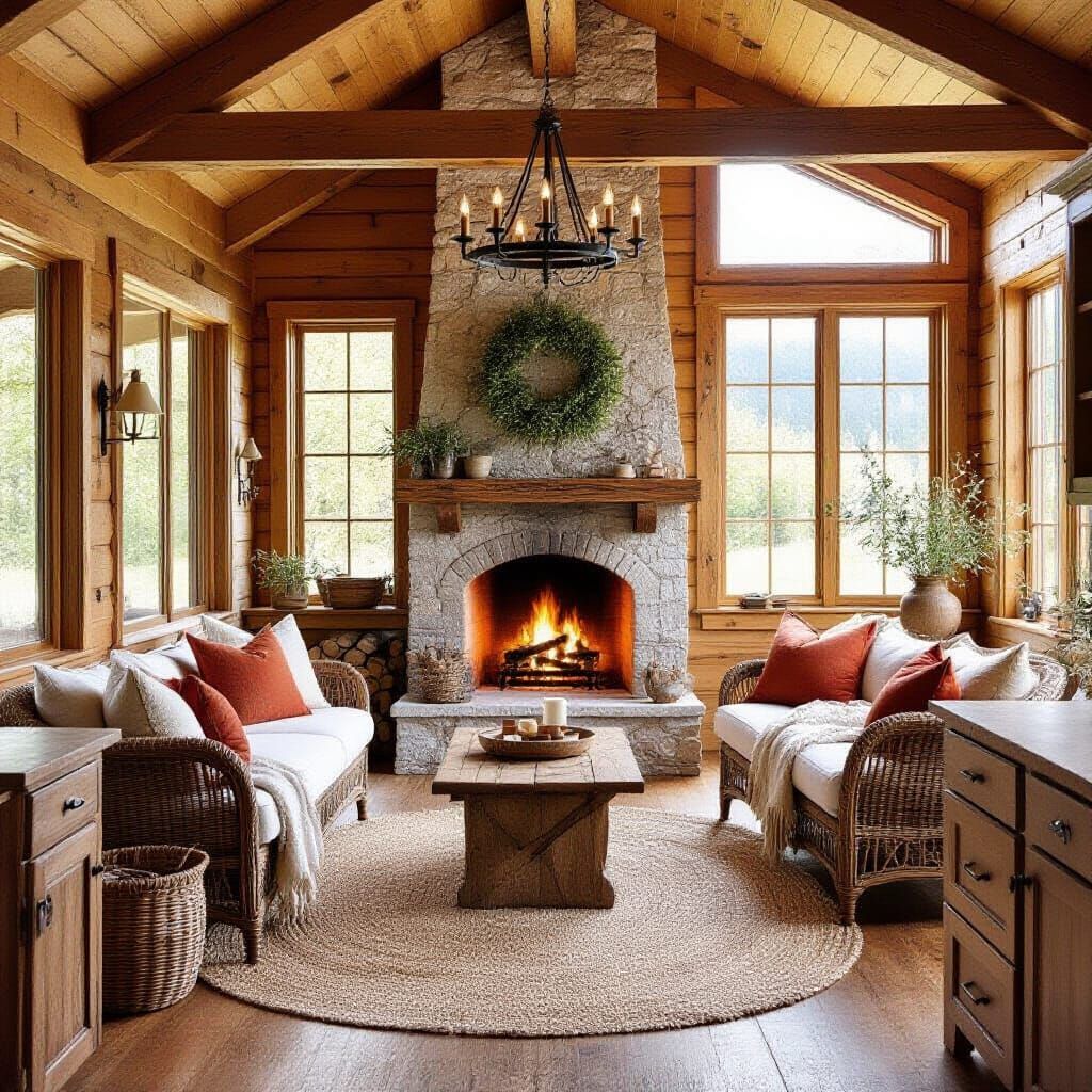 For today's challenge, imagine a kaleidoscope of cozy cabin interiors...