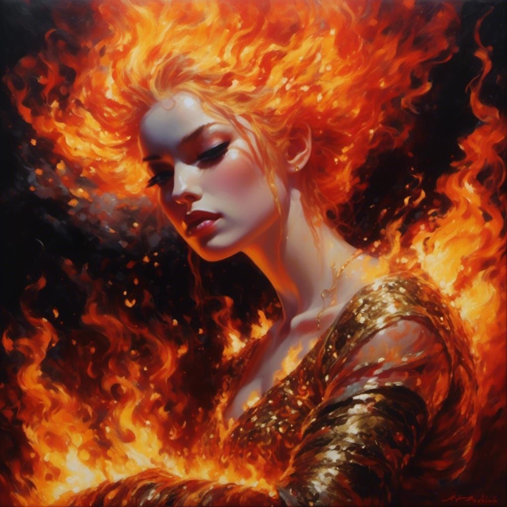 Fiery Portrait  by @Crystal