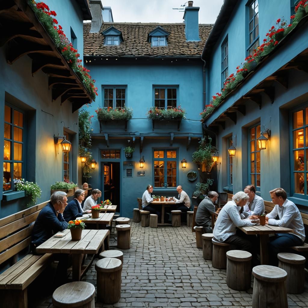 Hamburg harbor courtyard