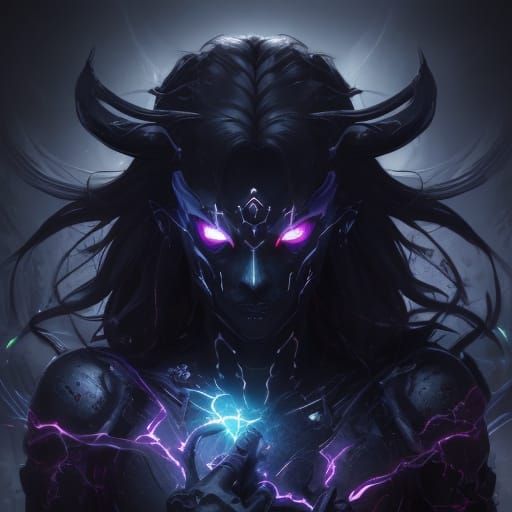 Surreal Neon Lit Person in Suit, Digital Art