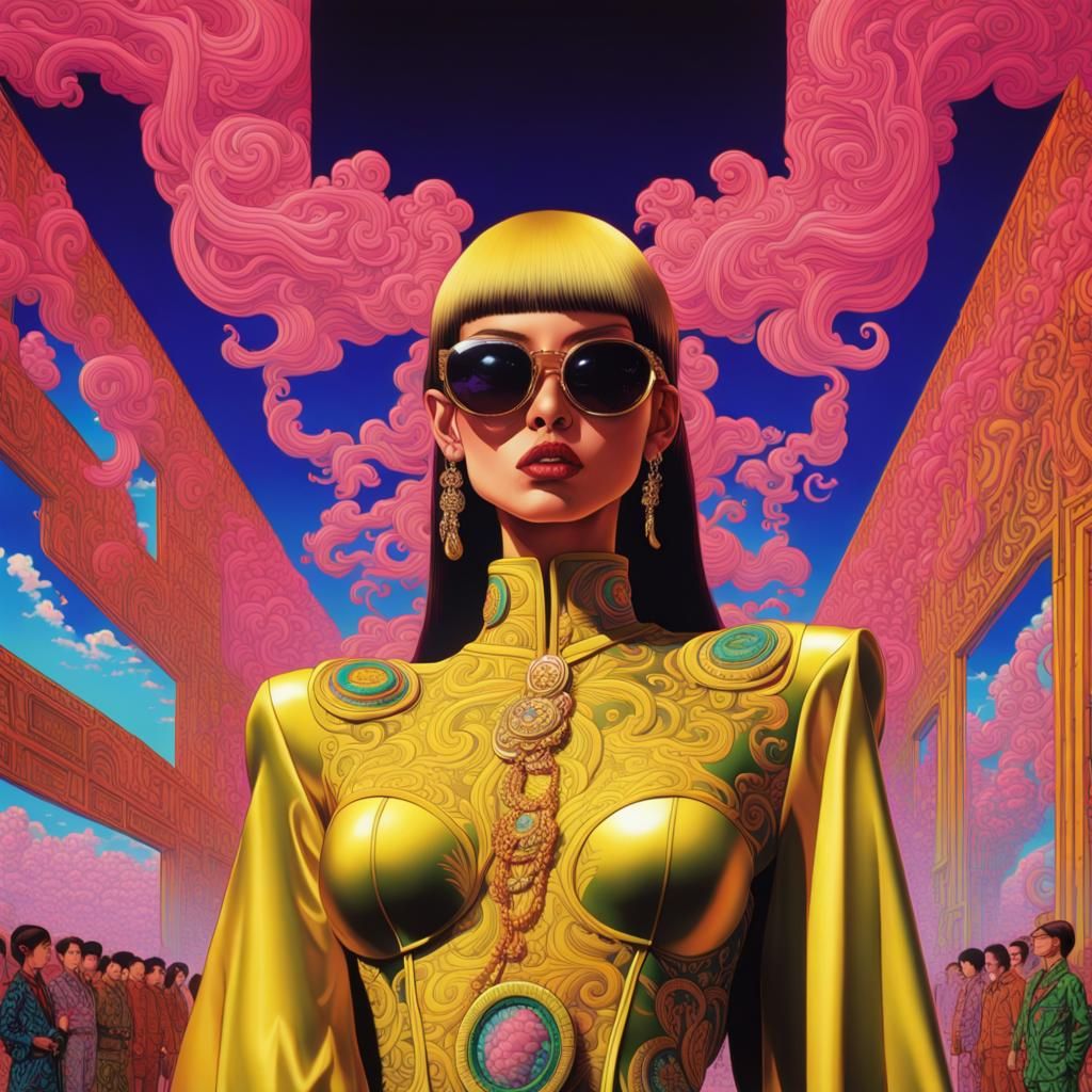 High Fashion Supermodels in Maximalist Digital Art Style