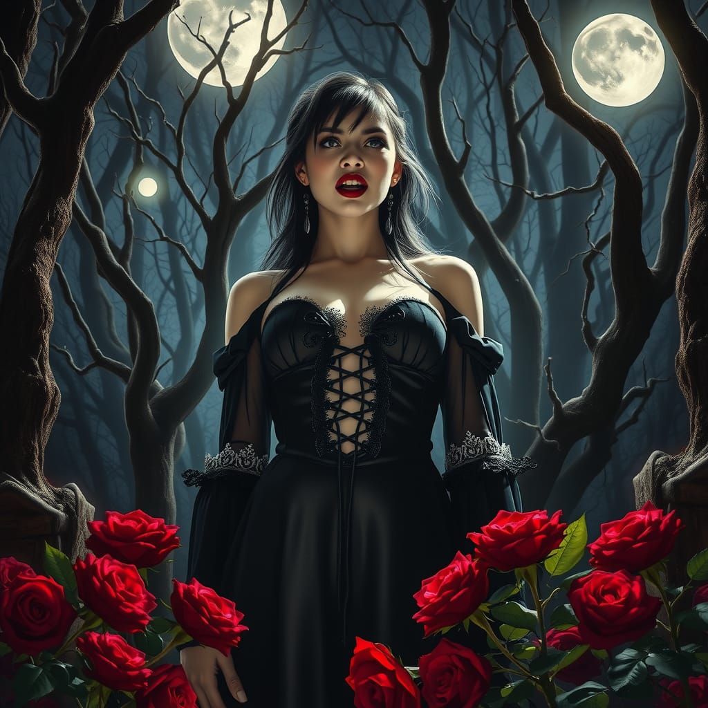 A solitary, elegant woman in a Victorian gown stands on a fog-shrouded cliff overlooking a turbulent sea, holding a flickering lantern. The ... - Start Image 1