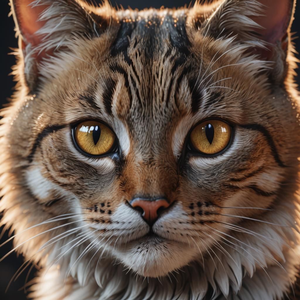 Cute Cat Portrait in 3D Game Cinematic Style
