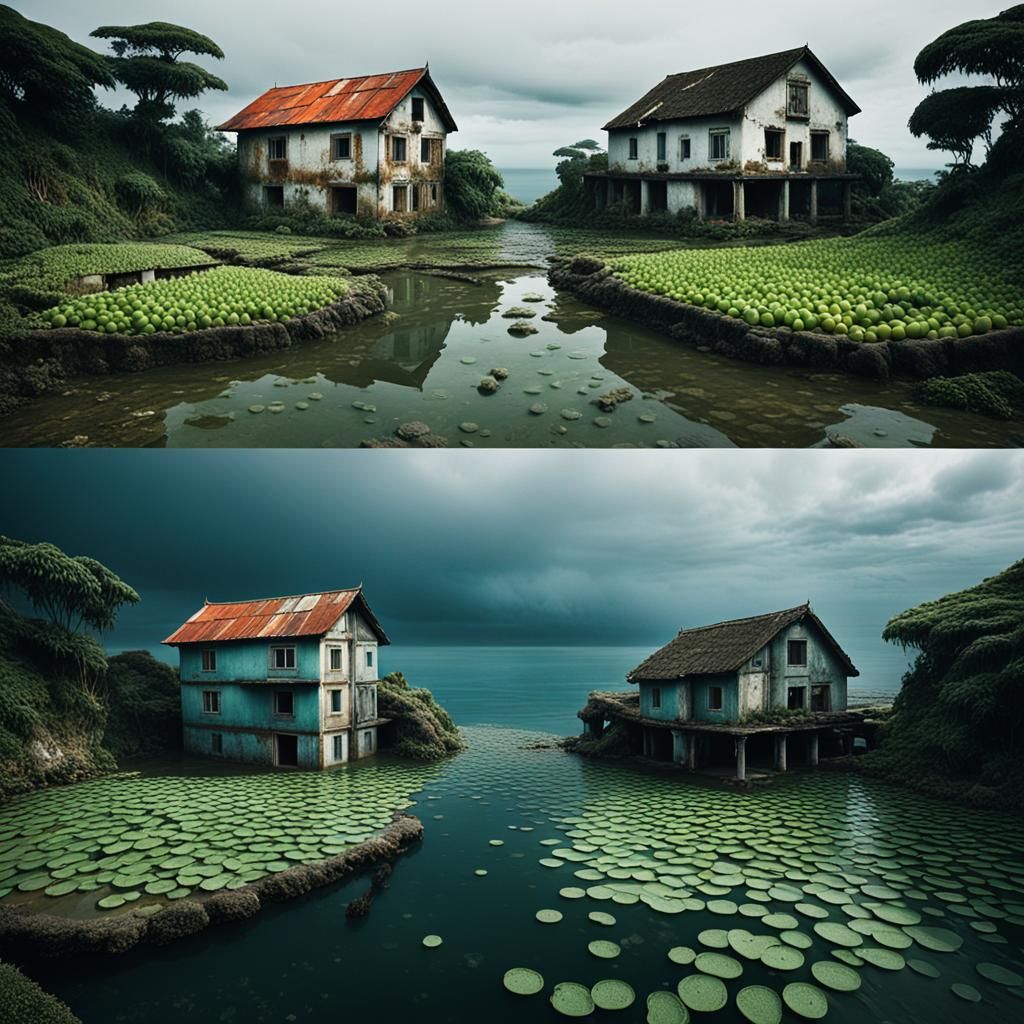 Two contrasting worlds - AI Generated Artwork - NightCafe Creator