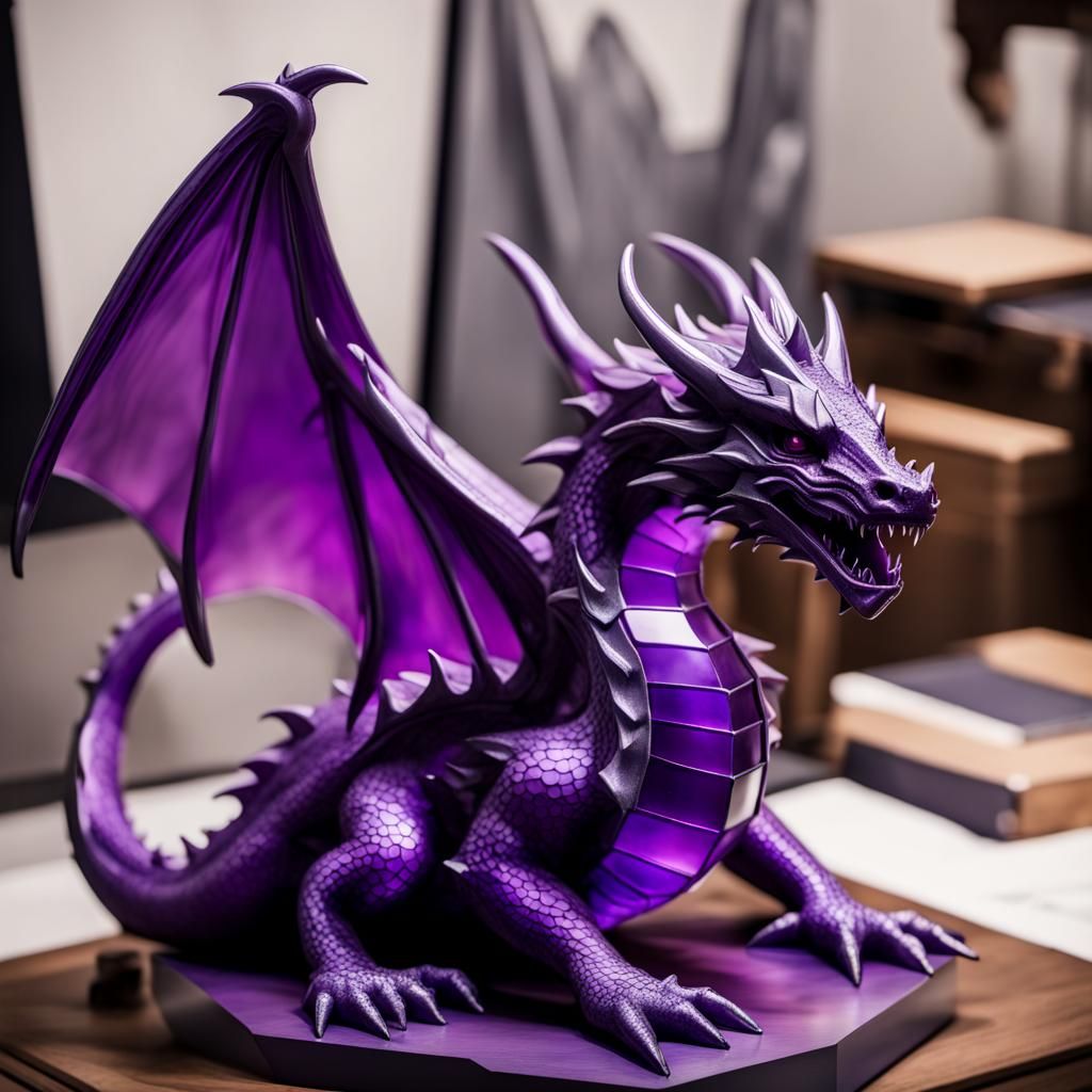 large enamelled glass dragon statue on a hall table in a japanese house