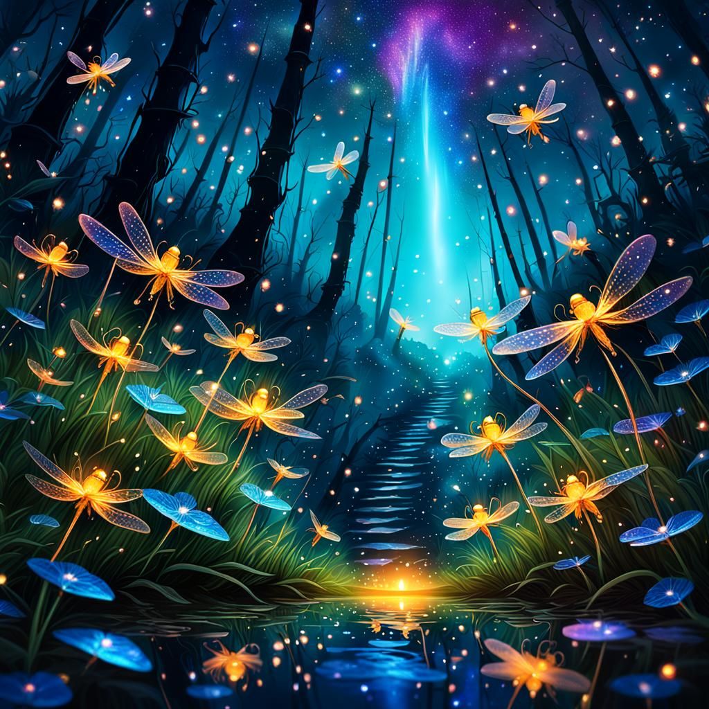 Fireflies   by @Amethystmoonsong