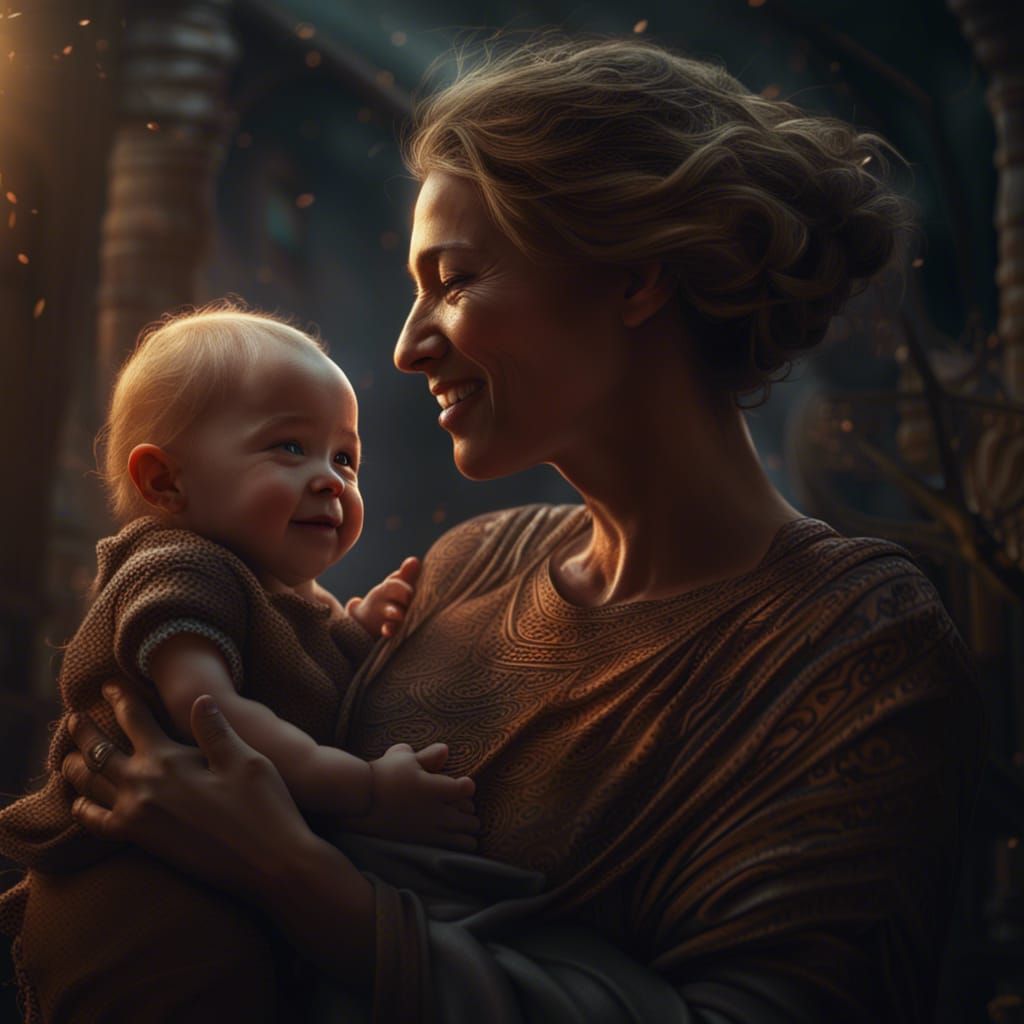 Mother and Child - AI Generated Artwork - NightCafe Creator