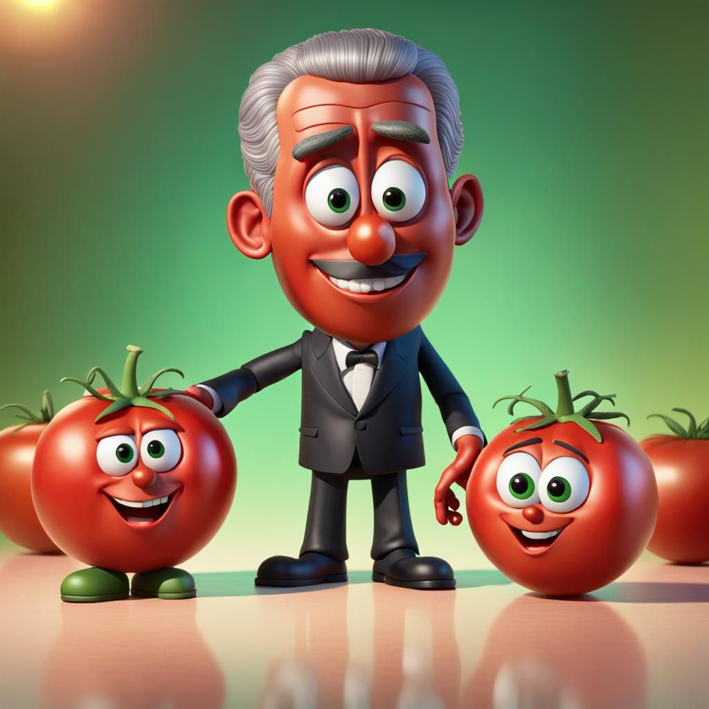 Obama with Bob the Tomato from VeggieTales