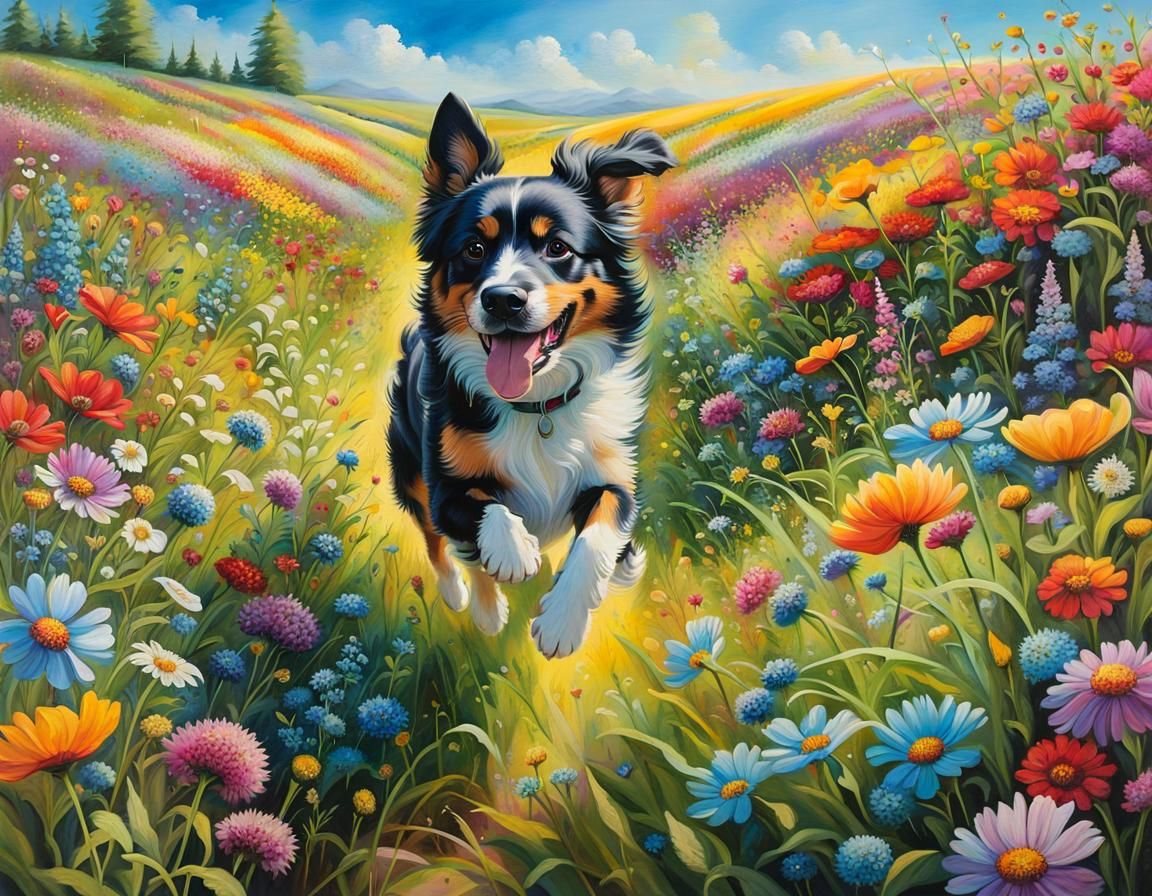 Running through the flower fields  by @forge4ward