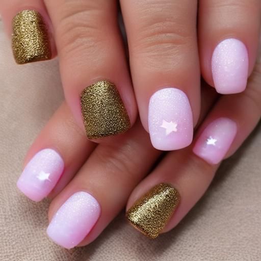 Dark blue whimsigoth nails, with golden celestial suns, moons and stars