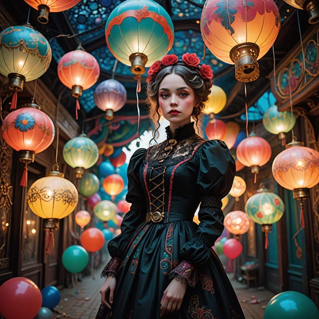 Enchanting Carnival Siren in Whimsical Splendor