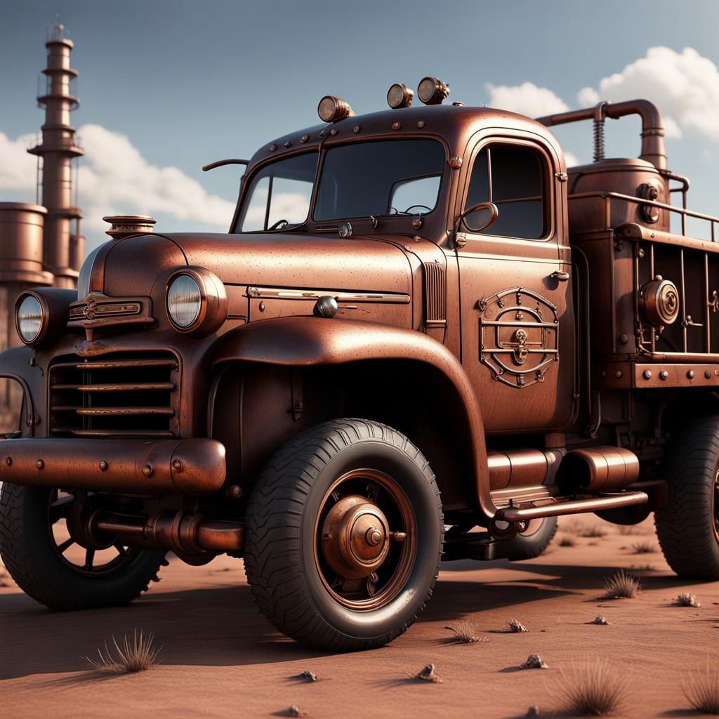 Old Steampunk Truck - AI Generated Artwork - NightCafe Creator