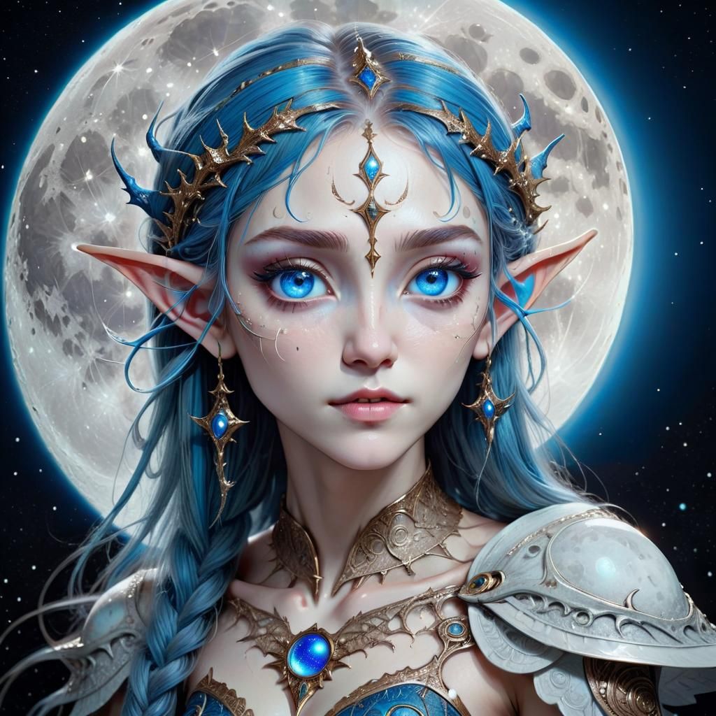 Celestial Moon Elf - AI Generated Artwork - NightCafe Creator