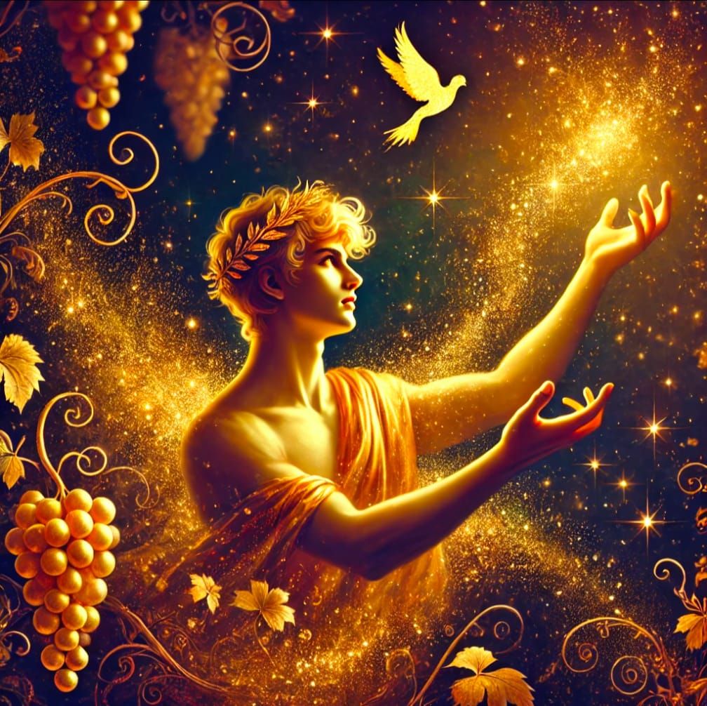 Dionysus casts his love into the Stars