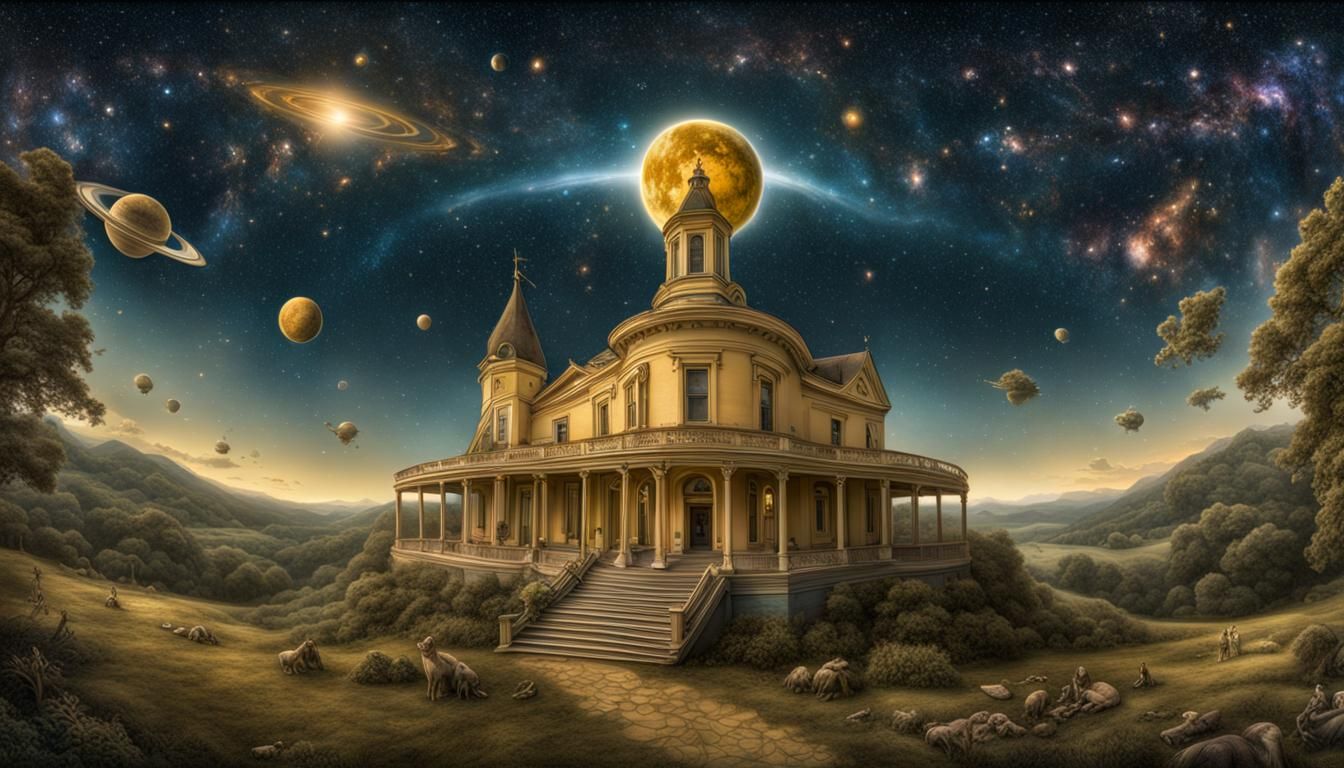 Surreal Panoramic Vista Inspired by Early Cinema