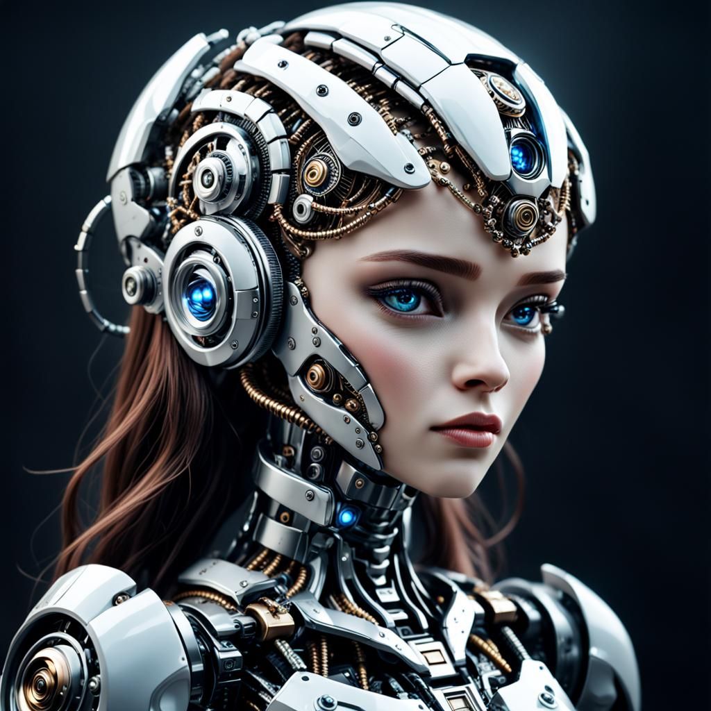 Beautiful Delicate Fembot - AI Generated Artwork - NightCafe Creator