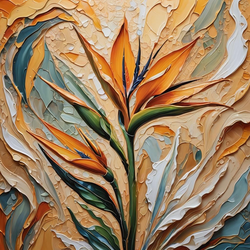 Strelitzia in oil  by @Ernst Muller