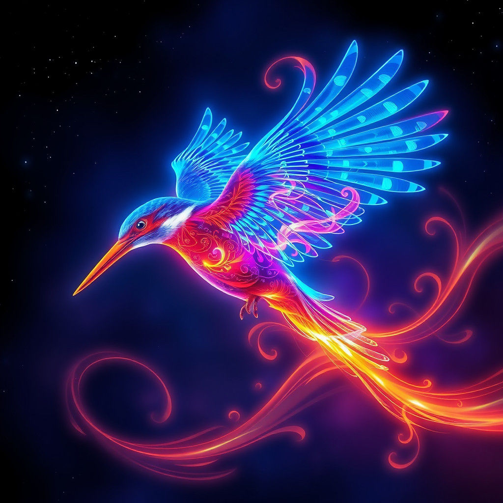 Kingfisher in mid-flight