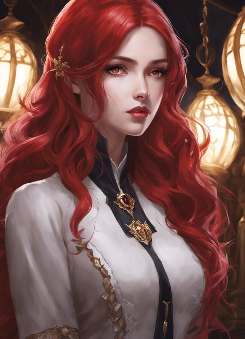 Fiery Charm The Cute And Stunning Redhead - Ai Generated Artwork 