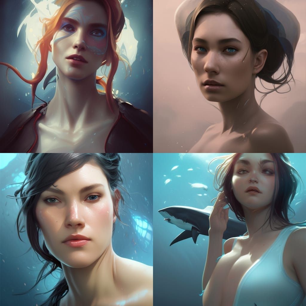 Shark Woman - Ai Generated Artwork - Nightcafe Creator