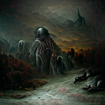 Biopunk dystopian dark horror landscape - AI Generated Artwork ...