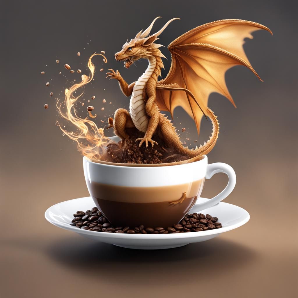 Dragon coffee 1  by @FairyJossy