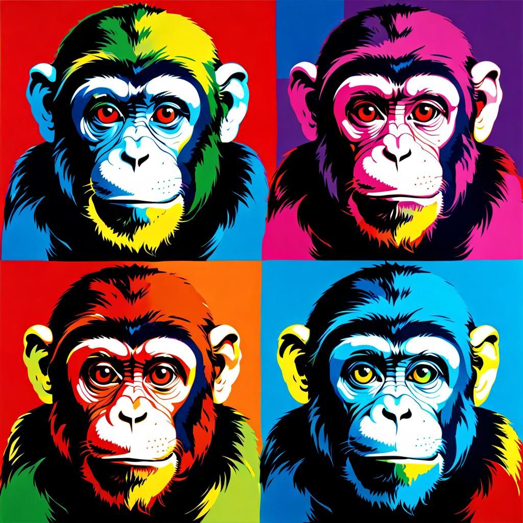 Chimp Pop Art - AI Generated Artwork - NightCafe Creator