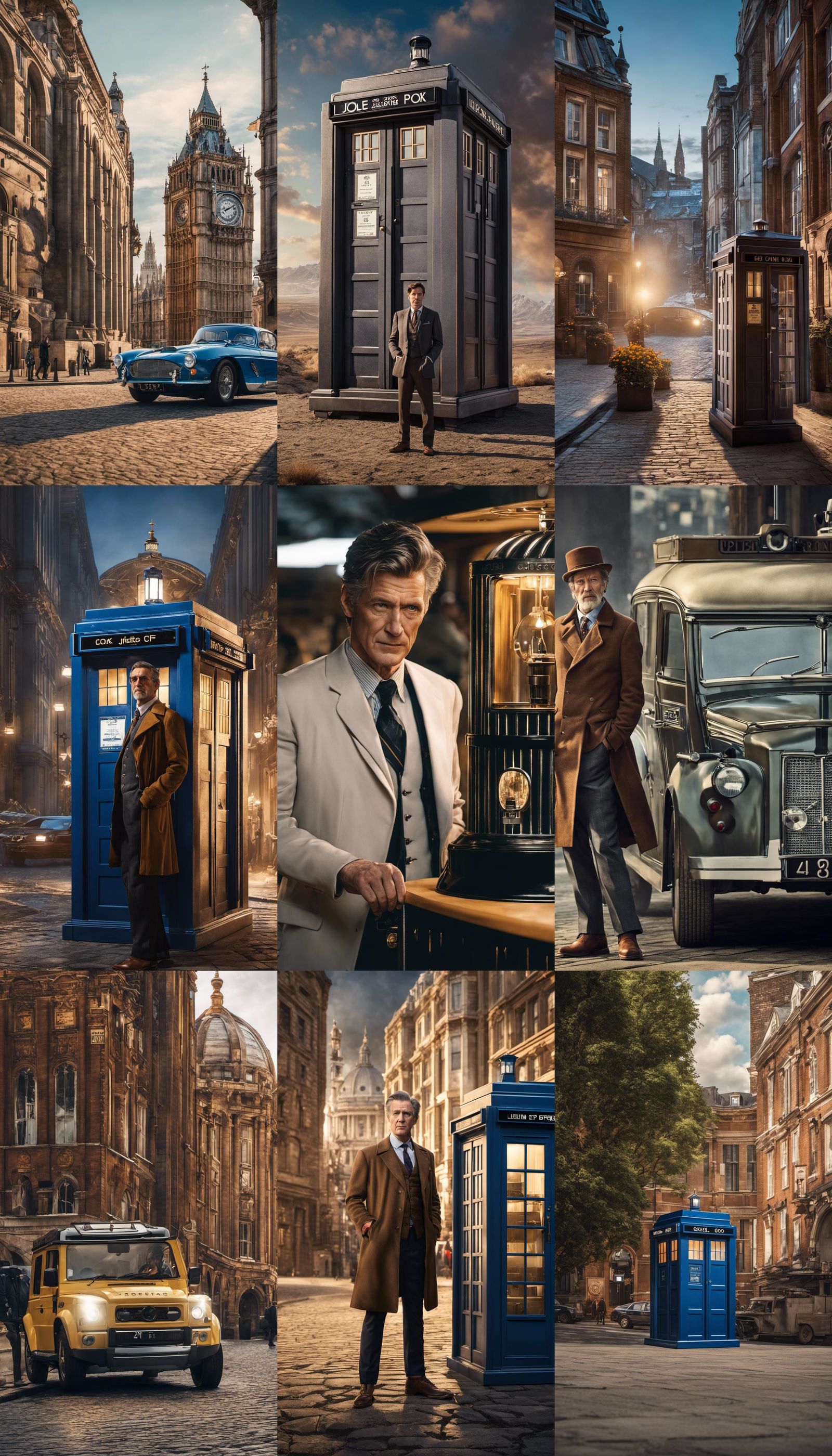 Vintage photograph of Dr. Who standing with his TARDIS blue ...