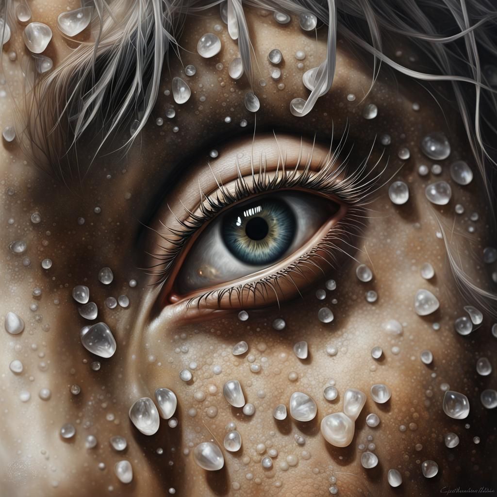 Detailed Oil Painting of a Face with Dramatic Lighting