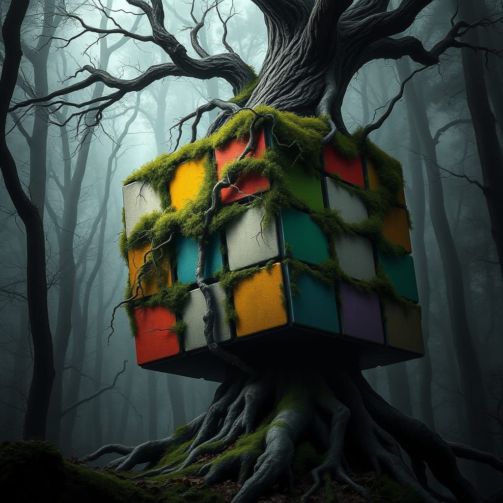 An ancient Rubik's cube.  by @KiwiJellyBean