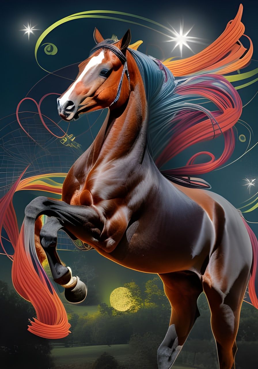 🔆☪️🌸Flower & Horse Surrealism 🌸☪️🔆