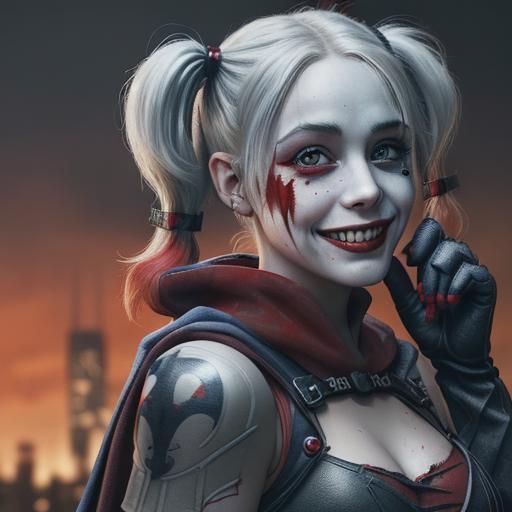 Harley Quinn Smiling - AI Generated Artwork - NightCafe Creator