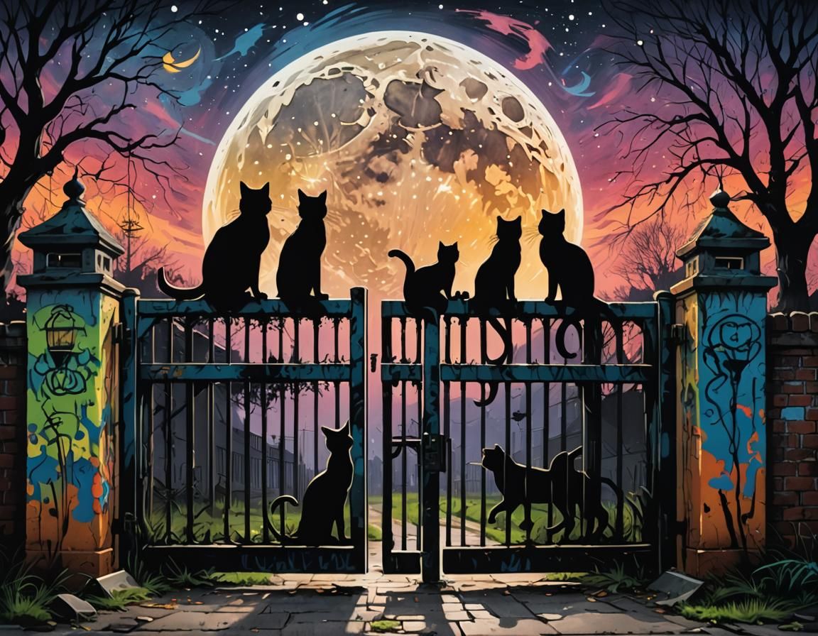 Silhouette of Cats  by @undefined