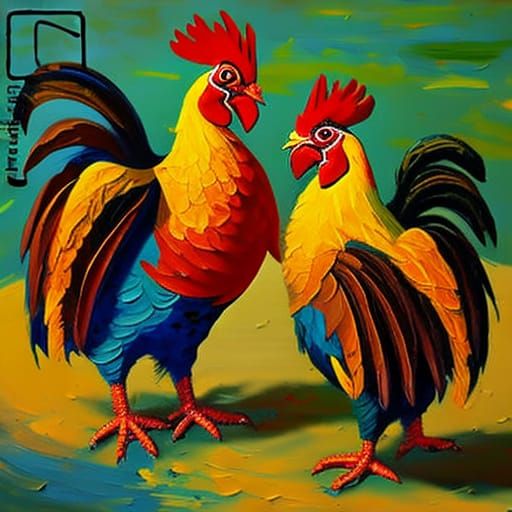 Two Roosters Ai Generated Artwork Nightcafe Creator